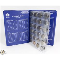 BOOK OF CANADA 5 CENT COINS-71 COINS