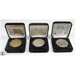 LOT OF 3 WAYNE GRETZKY MEDALLIONS-2 HAVE COA