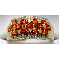 18) 10K YELLOW GOLD SAPPHIRE & DIAMOND RING,