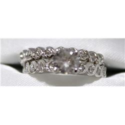 21) 14K WHITE GOLD DIAMOND 2PC RING SET,
