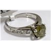 Image 3 : 29) 14K WHITE GOLD DIAMOND RING,