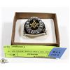 Image 1 : MASONIC SILVER TONE RING SZ 14