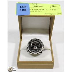 HARLEY DAVIDSON SKULL RING WITH FLAMES SZ 8.5
