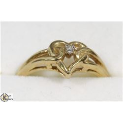 10KT GOLD HEART RING SZ 5.5