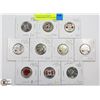 Image 1 : LOT OF 10 CANADIAN COMMEMORATIVE COLORED 25 CENT