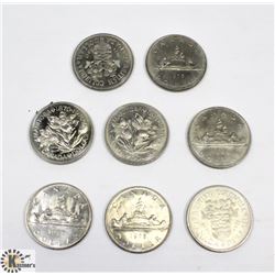 LOT OF 8 CANADIAN $1 COINS