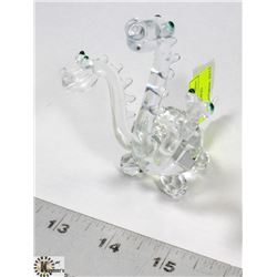 BOHEMIAN CRYSTAL 3 HEADED DRAGON FIGURE.