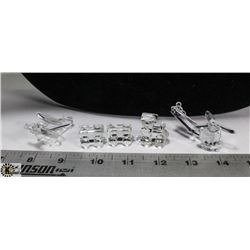 LOT OF GLASS AIRPLANE, HELICOPTER, TRAIN  FIGURES.