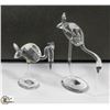 Image 1 : LOT OF 2  CRYSTAL FLAMINGO FIGURES