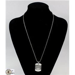 AUTHENTIC GUCCI DOG TAG PENDANT ON BEAD CHAIN .925