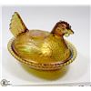 Image 1 : CARNIVAL GLASS HEN ON NEST DISH