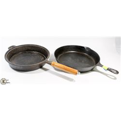 PAIR OF 10" CAST IRON FRY PANS