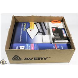 BOX OF PRINT-ON DIVIDERS AND 3M UNIVERSAL PRIVACY