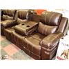 Image 1 : NEW NORWICH BROWN LEATHERETTE RECLINING DROP