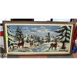 WINTER QUILTED SCENE FRAMED PICTURE