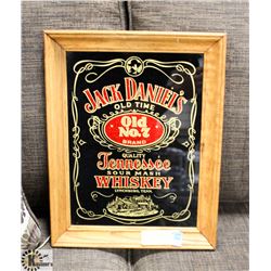 VINTAGE WOOD MIRROR, JACK DANIELS WHISKEY