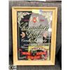 Image 1 : VINTAGE WOOD MIRROR, CANADIAN CLUB WHISKEY