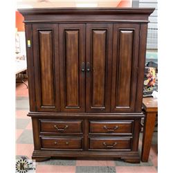 WOOD 2 PC TV ENTERTAINMENT UNIT, 56"X20.5"X72.5".