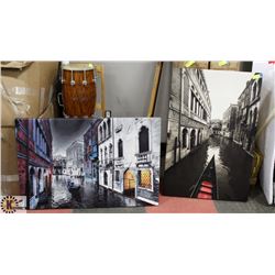 2 CANVAS PICTURES OF SERENE GONDOLA THROUGH