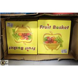 CASE OF FOLDING WOOD FRUIT BASKETS
