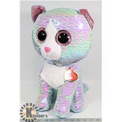 LARGE TY FLIPPABLES WHISMY SEQUINED CAT STUFFED