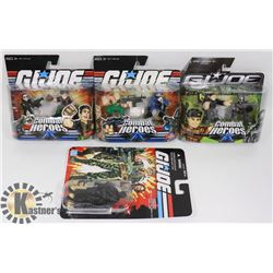 LOT OF 4 ASSORTED GI JOE FIGURES.