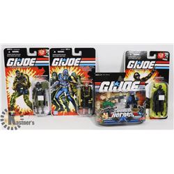 LOT OF 4 ASSORTED GI JOE FIGURES.