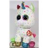 Image 1 : LARGE TY BEANIE BOOS HARMONIE STUFFED ANIMAL.