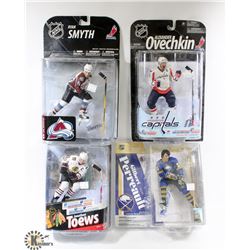 LOT OF 4 ASSORTED NHL HOCKEY FIGURES ON CHOICE