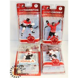 LOT OF 4 ASSORTED NHL HOCKEY FIGURES ON CHOICE