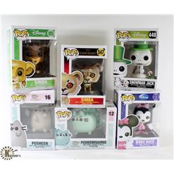 LOT OF 6 ASSORTED FUNKO POP VINYL FIGURES.