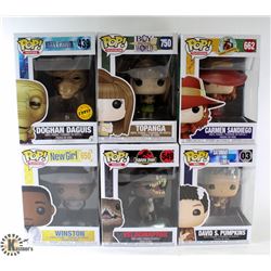 LOT OF 6 ASSORTED FUNKO POP VINYL FIGURES.