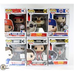 LOT OF 6 ASSORTED FUNKO POP VINYL FIGURES.