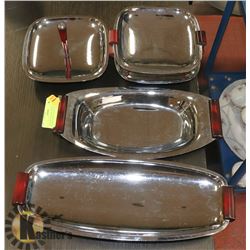 VINTAGE CHROME AND CHERRY HANDLE BAKELITE LOT OF 5