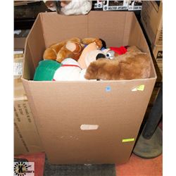 XL BOX OF ASSORTED STUFFED ANIMALS