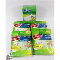BAG OF SCOTCH BRITE KITCHEN CLOTHS WITH SWIFFER