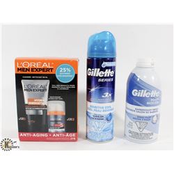 BAG OF LOREAL CHARCOAL CLEANSER WITH GILLETTE