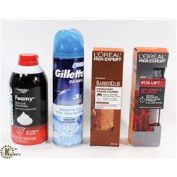 BAG OF SHAVING CREAM AND LOREAL MOISTURIZERS - ON