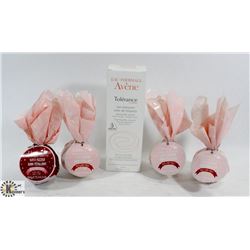 BAG WITH AVEEN CLEANSING LOTION AND BATH FIZZERS