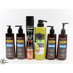 BAG OF ASSORTED HAIRSPRAYS, CONDITIONER AND