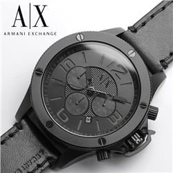 NEW ARMANI EXCHANGE TRIPLE CHRONO LEATHER BAND