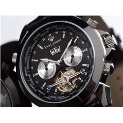 NEW YVES CAMANI DESIGNER SKELETAL AUTOMATIC WATCH