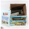 Image 1 : BOX OF ASSORTED HO SCALE TRAINS AND ACCESSORIES