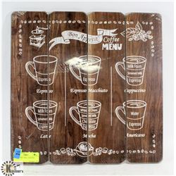 COFFEE MENU WALL HANGING
