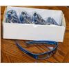 Image 1 : BOX OF BRIGHT METALLIC BLUE DESIGNER SUNGLASSES.