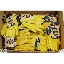 LARGE BOX OF WATSON GENUINE DEER SKIN GLOVES.