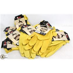 BOX OF GENUINE DEER SKIN SIZE SMALL WORK GLOVES.