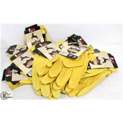 BOX OF GENUINE DEER SKIN SIZE SMALL WORK GLOVES.