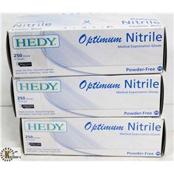 3 BOXES OF HEDY NITRILE POWDER FREE SIZE XL