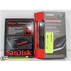 IMATION 128 GB SOLID STATE DRIVE AND SANDISK 480GB
